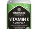 Vitamaze® Vitamina K Complesso 2200 mcg con Vitamina K2 MK7 + MK4 y Vitamina K1 Menachinon...