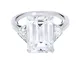 Rachel Koen, Anello di fidanzamento con tre pietre di diamante con taglio smeraldo, da 5,0...