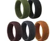 Akemaio 5Pcs Wedding Band Ring in Silicone per Gli Uomini di Struttura della Corteccia Ban...