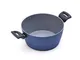 Moneta Blu Stone Casseruola, 2 Manici, Alluminio, Blu, 24 cm