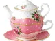 Royal Albert - Set di Tazza e teiera Integrate monoporzione, Stile Vintage, Multicolore