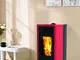 STUFA PELLET MOD. LORY 12 KW ACCIAIO-BORDEAUX INNOFIRE (026992)