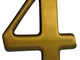 Alpertec numero civico 4 bronzo satinato con viti e tasselli, altezza 120 mm, 35160040 K1