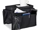 Relaxdays Vassoio Divano da Bracciolo, 6 Tasche Porta Telecomando, Tela, Nero, 22 x 18 x 3...