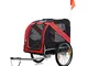 zoomundo Rimorchio per Cani Animali Passeggino Bicicletta - in Rosso/Nero - Silver Frame