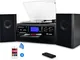 DIGITNOW! Bluetooth Vinile Giradischi, CD, cassetta, radio AM/FM e Aux in con porta USB e...