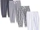 Amazon Essentials Pantaloni Senza Chiusura in Cotone Bimba, Pacco da 4, Bianco/Grigio Scur...