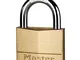 Master Lock 160EURD Lucchetto con Chiavi in Ottone, Oro, 8.2 x 6 x 1.4 cm