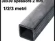 tubo quadro scatolato in ferro liscio 30x30 di spessore 2 mm (2 metri)