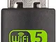 WiFi Bluetooth Adattatore USB per PC, Dongle Mini Wireless 600mbps Dual Band 2.4/5.8GHz Ad...