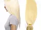 Tessitura Extension Bionde Capelli Veri Matassa 45cm Brazilian Virgin Remy Human Hair Lisc...