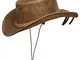 BRANDSLOCK Mens Vintage Grande Bordo del Cowboy Australiano di Stile Occidentale Bush Capp...
