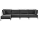[en.casa] Divano individualmente integrabile nero - 4 posti - divano - consiste da varie m...