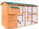 vidaXL Pollaio in Legno Galline 295x163x170 cm Gabbia Polli Casetta da Cova