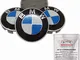 Set di 4 Tappi Coprimozzo compatibili BMW – Blu e Bianco, Classico, 68 mm Diametro - Gesti...
