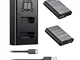Powerextra - 2 batterie di ricambio EN-EL23 e kit caricabatterie doppio LCD, compatibile c...
