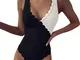 NOAGENJT Costume da Bagno Donna Curvy Bikini Metallizzato Costume Donna Intero Nuoto Panta...