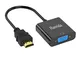 Haovida Adattatore HDMI a VGA, HDMI-VGA Placcato in Oro (da Maschio a Femmina) per Compute...