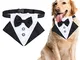 通用 Smoking formale per cane cane bandana da sposa con fiocco regolabile e anello a D ban...