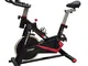 Indoor Bike con Volano 15kg, Bike Fitness con Cinghia in Velcro e Porta Smartphone, Cardio...
