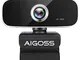 Aigoss Webcam 1080p Full HD con Microfono, PC Laptop Desktop Computer USB per Videochiamat...