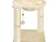 Amazon Basics - Albero per gatti con amaca e palo tiragraffi, 40,6 x 50,8 x 40,6 cm, beige