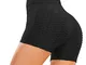 Voqeen Leggings Sportivi Shorts Donna Pantaloncini Vita Alta Fitness Push Up Pants Elastic...