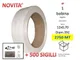 Reggetta in polipropilene manuale 12 x 0,7mm 1 bobina grande mt 2750 bianca + 500 sigilli...