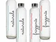 BrandPrint, Set di 4 Bottiglie in Vetro per Acqua Naturale e Frizzante Modello Eos 750 ml...