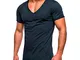 Kobilee T Shirt Uomo Divertenti Scollo a V Basic Manica Corta T-Shirt Casual Vintage Pales...