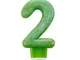 Amscan 9900763 7.6 cm glitter numero 2 candela di compleanno