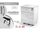 we point Cassettiera da Ufficio Bianca con Cassetti Chiave E Rotelle Cm 42 X 40 X 55 H