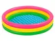 Intex-156162 Piscina 3 Anelli, Colore Verde/Giallo/Fucsia, 114 x 25 cm, 57412