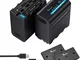 Vemico NP-F970 Batteria 2 pack 7800mAh Batterie di Ricambio con Luce LED e Cavo Micro USB...