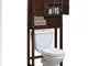 BAKAJI Mobile Bagno sopra Water WC Armadietto Salvaspazio Legno MDF 3 Ripiani 2 Ante Dimen...