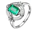 Aimsie - Anello in oro giallo 750, 1,02 ct, con smeraldo e diamante da 0,4 carati, anello...