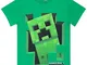 Minecraft, Maglietta per bambini, 11-12 anni, Verde