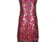 Costume da Donna Vintage Anni '20 con Fiocco Rosso Gatsby Frange Fantasia Donna Frange Ves...