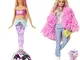 Barbie Dreamtopia Bambola Sirena, Bionda con Coda che Si Muove e Luci, Giocattolo per Bamb...