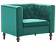 vidaXL Poltrona con Rivestimento in Velluto 86x67x71 cm Verde Sedia Braccioli