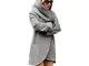 WUDUBE Cappotto Sottile con Cappuccio da Donna in Lana con Cappuccio Sottile