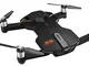 Wingsland VD-697011253018 Selfie Drone S6 con Fotocamera, Video 4K, Nero