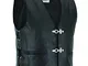 Gaudi-Leathers Motociclista Gilet in Pelle Biker Giacca Moto S