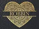 Robbin: Robbin Planner, Calendar, Notebook ,Journal, Gold Heart Design With The Name Robbi...