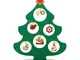 THUN ® - Albero di Natale in Legno con 6 Mini addobbi - Ceramica - h 41,5 cm - Linea I Cla...