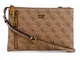 Guess NAYA Double Zip Crossbody, Borsa Donna, Latte, Taglia Unica