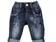 MANUELL & FRANK Jeans 5 Tasche Neonato Colore Jeans con Schizzi Colorati, Effetto Slavato...