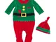 FENICAL tutina per neonato sveglia in peluche elfo natalizio per bambini bambino per festa...