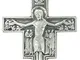 Ferrari & Arrighetti Croce San Damiano in Metallo Argentato - 2 cm (Confezione da 10 Pezzi...