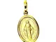 Ciondolo Oro Giallo 18kt (750) Pendente Medaglia Madonna di Lourdes Madonnina Donna Ragazz...